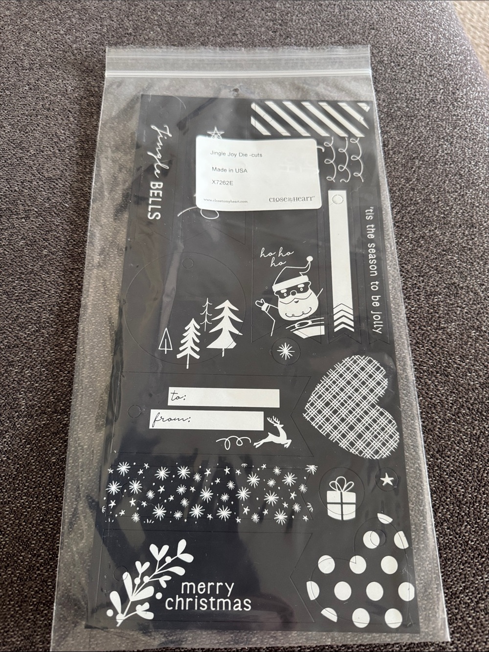 Cricut Black and White Holiday Jingle Bells Die-Cut Sticker Sheet